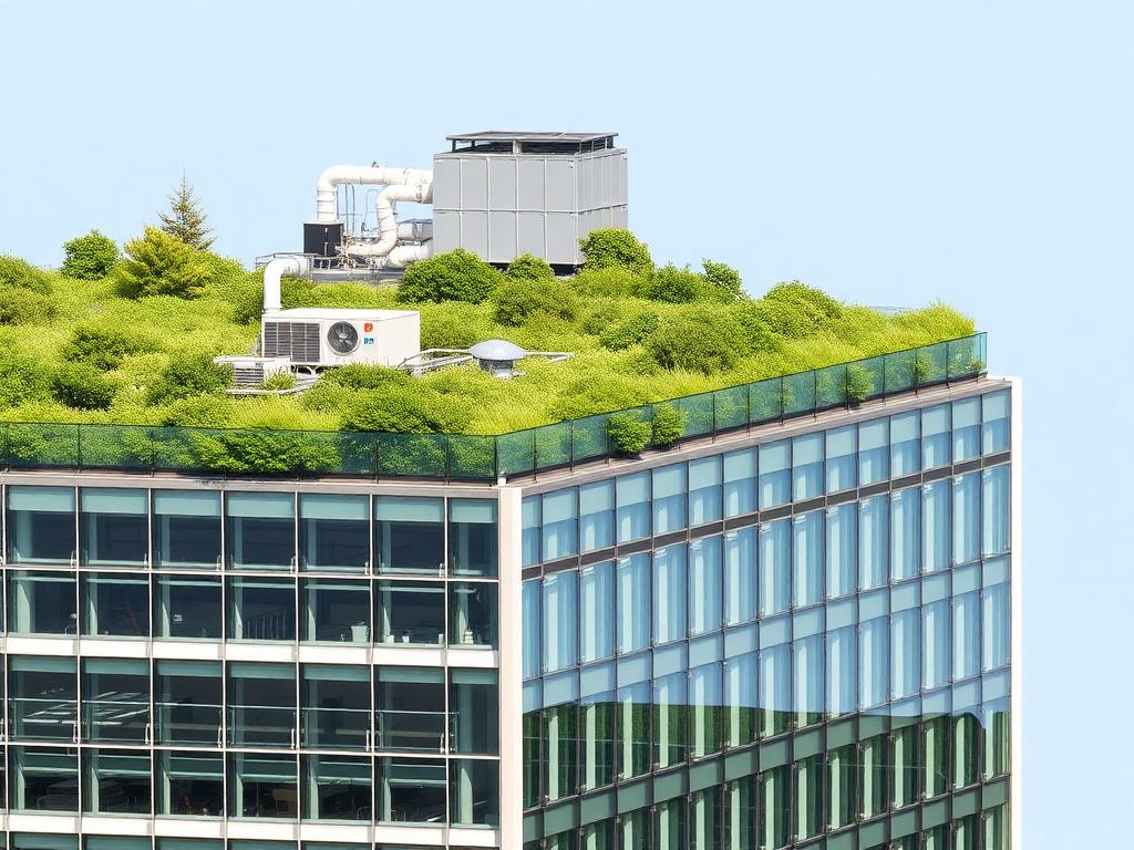 Bâtiment tertiaire moderne avec installations de rénovation énergétique